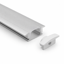 508 10FT Recessed Aluminum LED Channel with PC Cover, End Caps & Clips – Silver