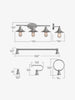 3-Light vanity with bath set and brushed steel finish