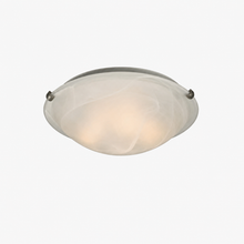 12.25" Alabaster Glass Flush Mount Ceiling Light, Brushed Nickel