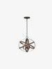 3-Light Pendant with bronze and wood steel finish