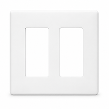 2-Gang Screwless Decora Wall Plate, White