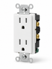 Eaton TR1307W 20A Decora T-Slot Tamper-Resistant Receptacle, White, 125V