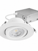 4-Inch 9W 5CCT Clear Lens Gimbal LED Downlight – White, IC Rated