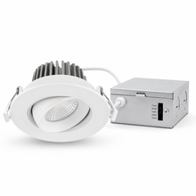4-Inch 12W 5CCT Regressed Gimbal LED Downlight – 1000 Lumens, White