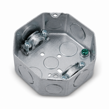 JC-54151-LA Metal Octagon Box with Armoured Cable Clamps
