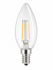 Clear E12 LED Chandelier Bulb, 4W, 3000K