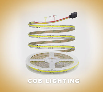 24V COB LED Strip Light White Tunable CCT LED Light Strip - 16FT