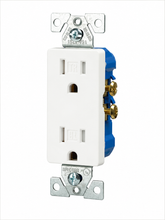 Eaton TR1107W 15A Tamper-Resistant Decorator Duplex Receptacle, White, 125V – 10/Box
