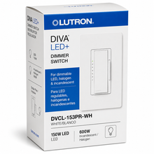 Lutron DVCL-153PR-WH Diva LED+ Dimmer Switch, White
