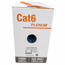 SecurLink Cat6 CMP/FT6 Plenum Ethernet Cable – 1000 ft (Blue/Black)