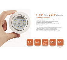 3PACK 110V LED PUCK LIGHT - LED Under Cabinet Light JC-LED-ACPK-S3W