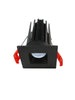 2″ Square Recessed Baffled LED 12W - Black