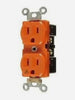 15A/125V ISOLATED DUPLEX RECEPTACLE - ORANGE