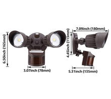 20W Dual-Head Motion-Activated LED Outdoor Security Light, Photocell Included, Newly Designed 3 Lighting Modes, 5000K Daylight, Waterproof, 120W Halogen Equiv. Illumination for Yard, Garage, Porch