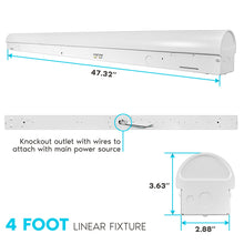 LED LINEAR STRIP LIGHT, 4FT, 40W, SELECTABLE 3CCT 120V-347V