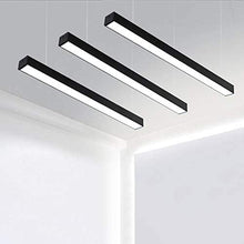 LED 4FT SUSPENDED LINEAR PENDANT 3CCT LIGHT WHITE / BLACK HOUSING