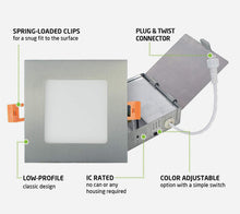 2" SQUARE SLIM LED DOWNLIGHT - 9W - 3000K - SATIN NICKLE