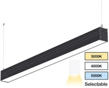 LED 8FT SUSPENDED LINEAR PENDANT 3CCT LIGHT WHITE / BLACK HOUSING