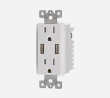 VISTA 15A TAMPER RESISTANT - USB DECORATIVE DUPLEX RECEPTACLE - WHITE