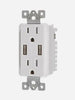 VISTA 15A TAMPER RESISTANT - USB DECORATIVE DUPLEX RECEPTACLE - WHITE
