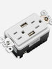 15A TAMPER RESISTANT - USB DECORATIVE DUPLEX RECEPTACLE - WHITE