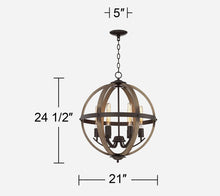 Round 3-lamp pendant - Bronze finish
