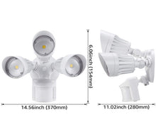 20W Dual-Head Motion-Activated LED Outdoor Security Light, Photocell Included, Newly Designed 3 Lighting Modes, 5000K Daylight, Waterproof, 120W Halogen Equiv. Illumination for Yard, Garage, Porch - White
