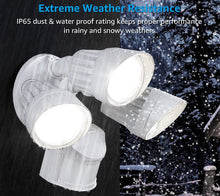 20W Dual-Head Motion-Activated LED Outdoor Security Light, Photocell Included, Newly Designed 3 Lighting Modes, 5000K Daylight, Waterproof, 120W Halogen Equiv. Illumination for Yard, Garage, Porch - White