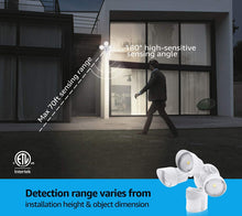 20W Dual-Head Motion-Activated LED Outdoor Security Light, Photocell Included, Newly Designed 3 Lighting Modes, 5000K Daylight, Waterproof, 120W Halogen Equiv. Illumination for Yard, Garage, Porch - White