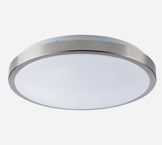 Stain Nickel LED Ceiling Single Ring Flush Mount LAMP DIMMABLE 1050 LUMENS 4000K (White, Single Ring 11 inch 15W)