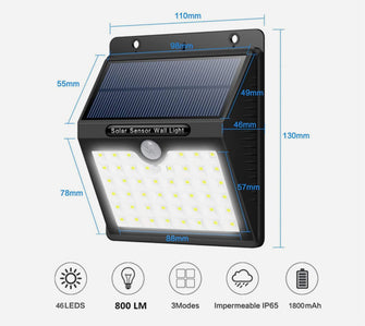 LED OUTDOOR SOLAR WALLPACK - 15W - 5000K