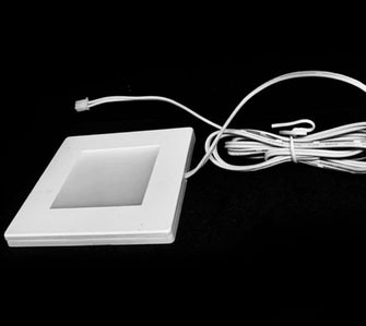 Square Ultra Slim LED Puck Light dimmable 2.2W 3000K 150 Lumens white finish